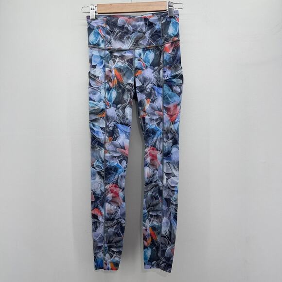 Lululemon Fast Free Tight 25" Womens 4 Nulux Luminescent Floral Multi W5BXSS - Picture 1 of 6